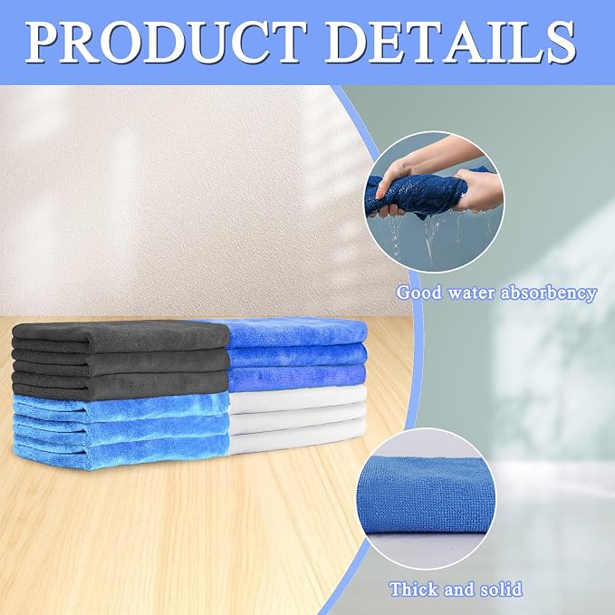 12 Pcs Extra Large Microfiber Cleaning Cloth, Microfiber Towels - Image 3