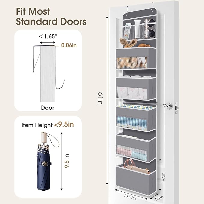 1Pack Over The Door Organizer Large Capacity Hanging Storage Room Organizer - Image 2