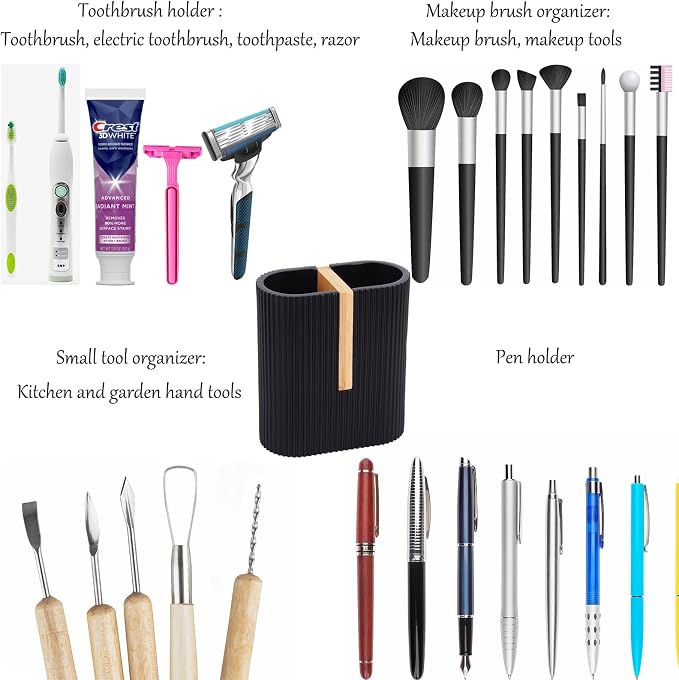 Toothbrush Holders for Bathroom, Bamboo Electric Toothbrush Stand, Bathroom - Image 7