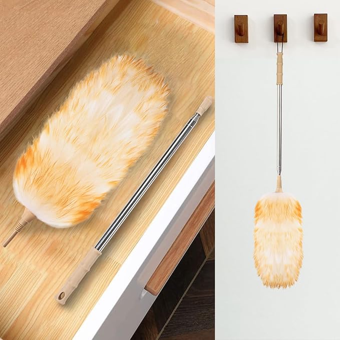 Lambswool Extendable Duster 32-98 Inch, Anti-Static Flexible Head, Stainless - Image 6