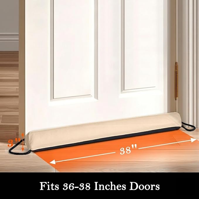Sunolga Door Draft Stopper, Removable Washable Cover, Blocks Hot and Cold Air - Image 2