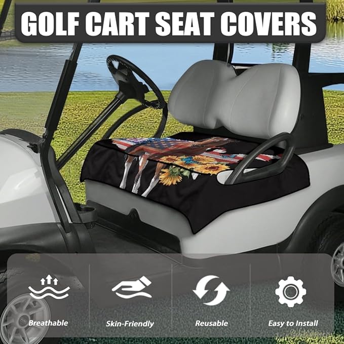 Golf Cart Seat Cushion Cover Designed for Outdoor Conditions, Made with Soft Microfiber Fabric, Waterproof Layer and Non-Slip Backing