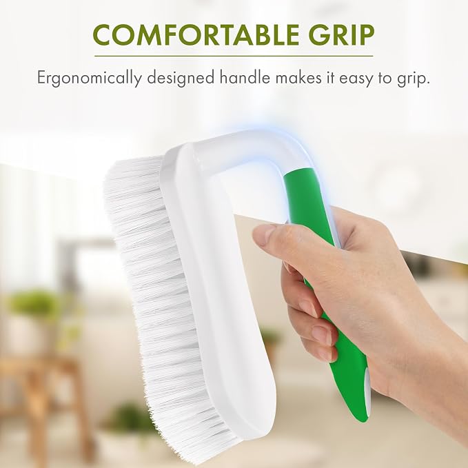 Scrub Brush for Cleaning Comfort Grip Shower Scrubber Flexible Stiff Bristles - Image 5