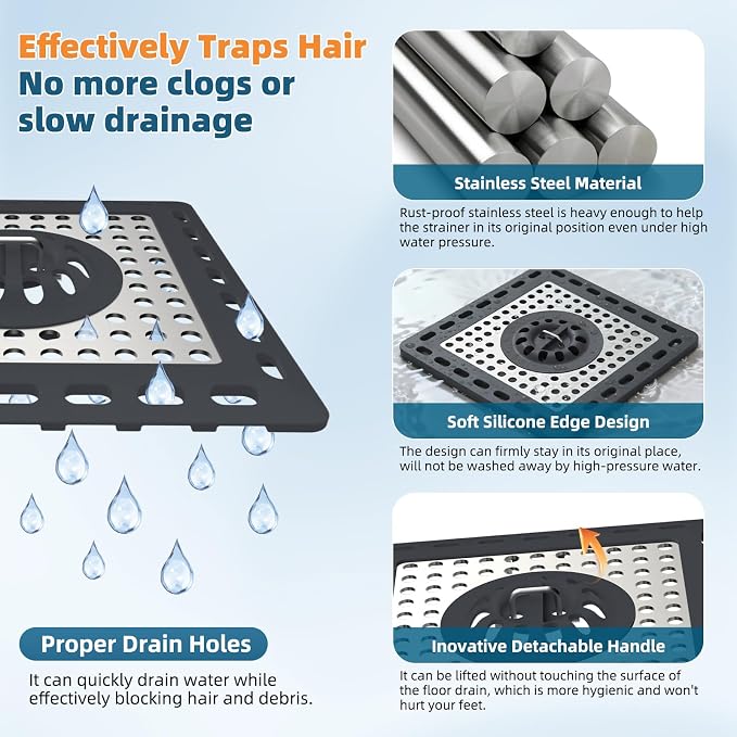 Hibbent Upgraded Shower Drain Hair Catcher - Image 2