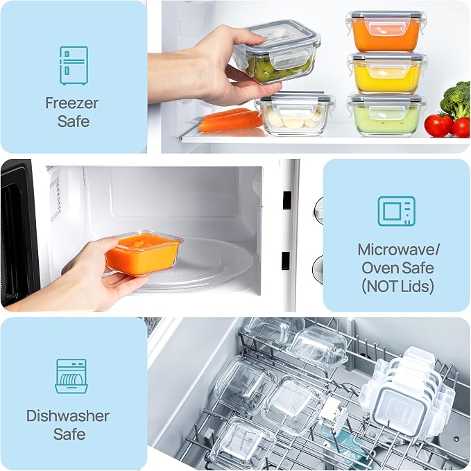 Vtopmart 5Pack 5oz Small Glass Storage Containers Set - Image 7