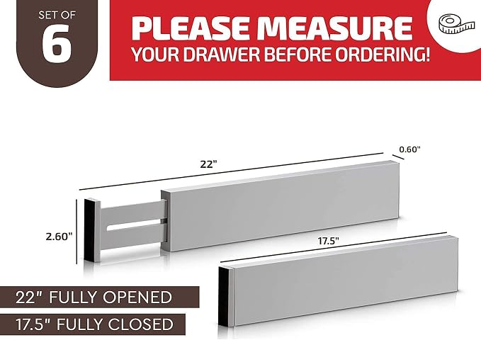 Bambüsi Bamboo Drawer Dividers 6 Pack - Image 2
