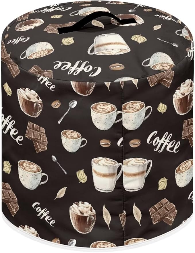 Chocolate Latte 6 Quart Pressure Cooker Dust Cover with Top Handle and Storage Pocket Kitchen Appliance Decor Air Fryer Rice Cooker Covers Machine Washable