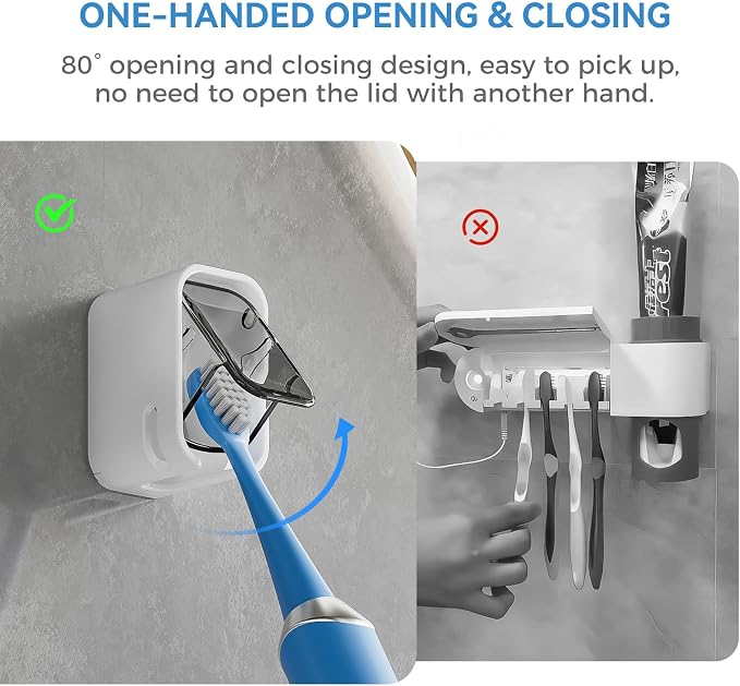 MOPMS Single Slot Toothbrush Holders Wall Mounted - Image 3