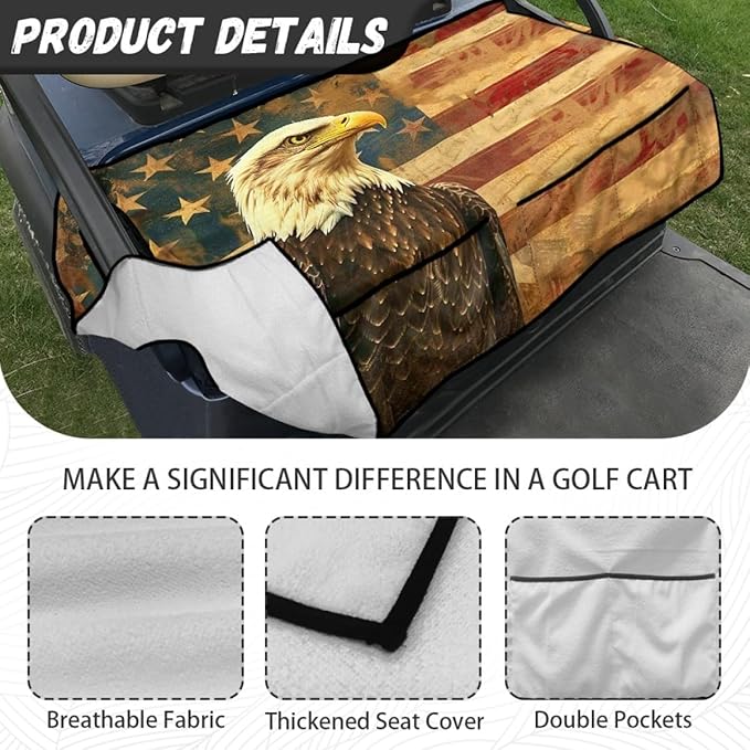 Golf Cart Seat Cover Cushion Providing Comfortable Seating with Sweat Absorbing Fabric, Waterproof Protection and Secure Fit for Daily Use
