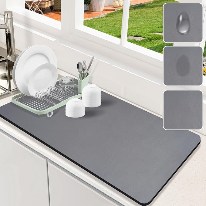 Dish Drying Mat for Kitchen Counter, 17x31.5 Pad by Etomiel