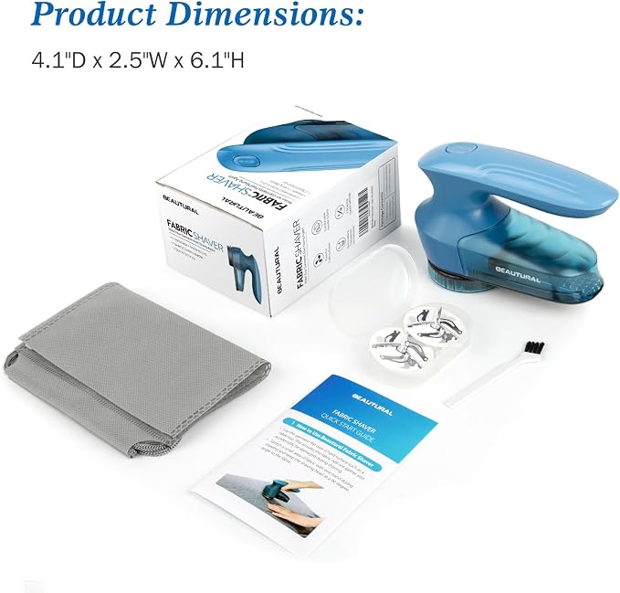 BEAUTURAL Fabric Shaver and Lint Remover, Portable Sweater Defuzzer | Battery - Image 7