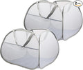 2 Pack Collapsible Laundry Baskets, 90L Large Foldable Laundry Basket, Durable by Bemkoo