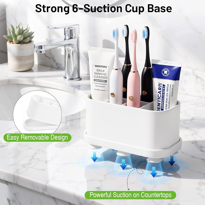 Luxspire Toothbrush Holders for Bathrooms, 5 Slots, Toothbrush Holder - Image 2