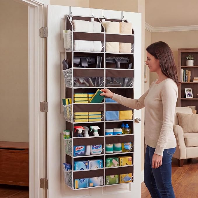 Over the Door Organizer 5 Tiers, Extra Large Behind Door Storage of 10 - Image 6