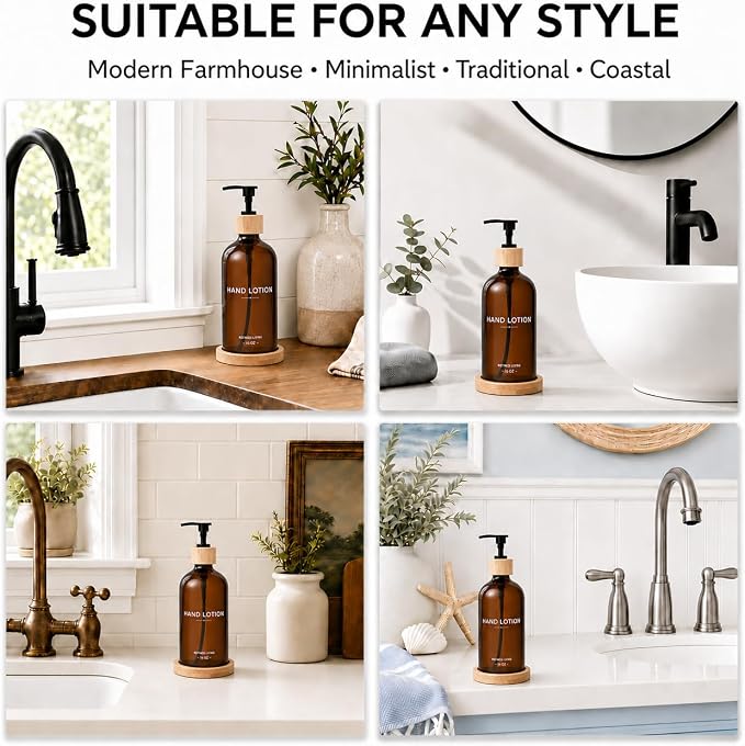 Dish Soap Dispenser, 16OZ Glass Kitchen Soap Dispenser - Image 3