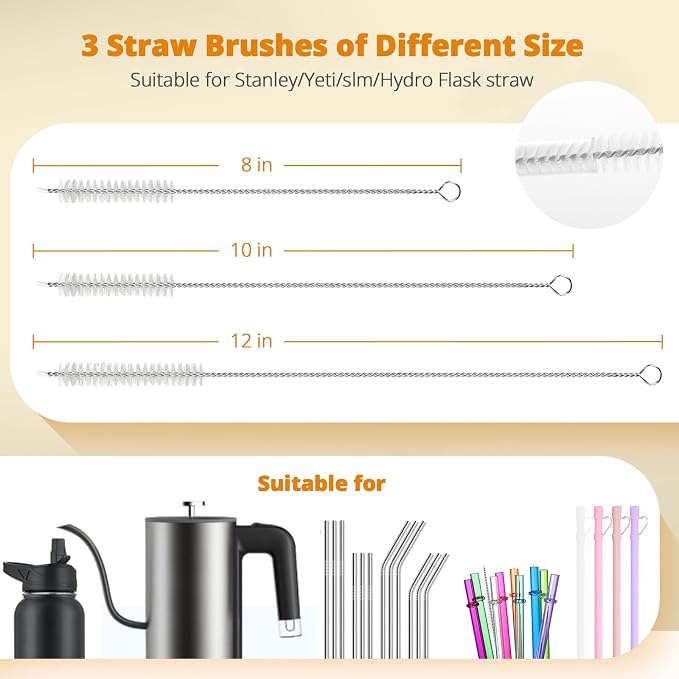 OUTXE 5 Pack Bottle Brush Cleaning Set, 5-in-1 Cup Cleaner Brush | - Image 5
