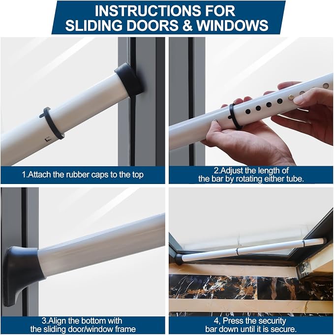 Rerishom Door Security Bar, Heavy Duty Door Stopper Jammer - Image 7