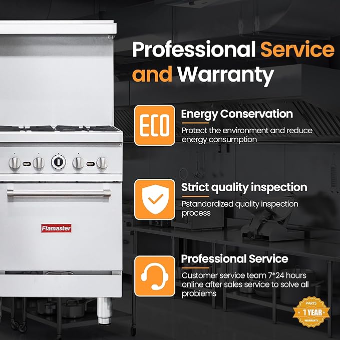 Commercial 48" Gas Range with Convection Oven, 8 Open Burners and Under Full Size Oven 240000 BTU & 33000 Static Oven,NG/LPG Conversion kit, Manual Gas Valve,Freestanding Gas Range for Restaurants