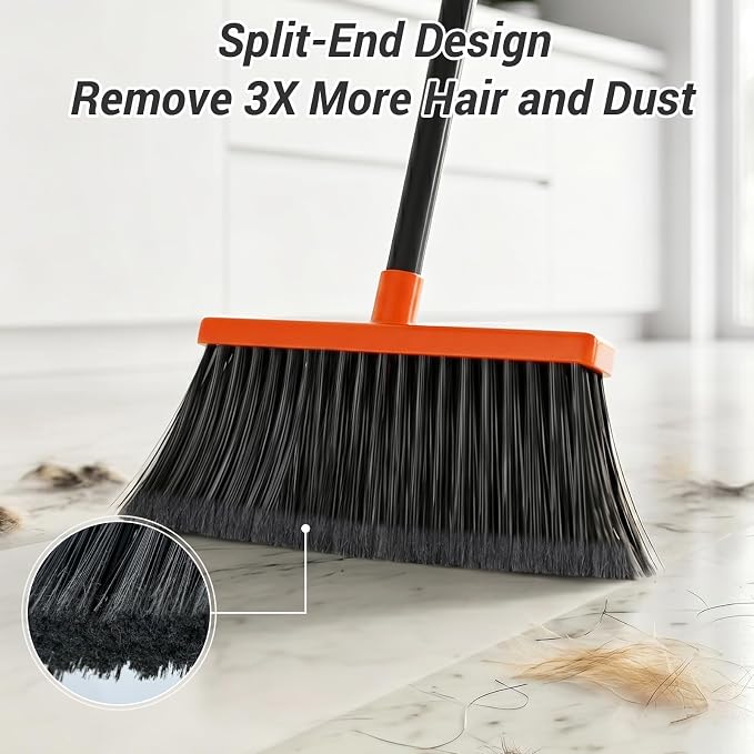 Broom with Dustpan Set for Pet Hair & Dust Cleanup - Image 3