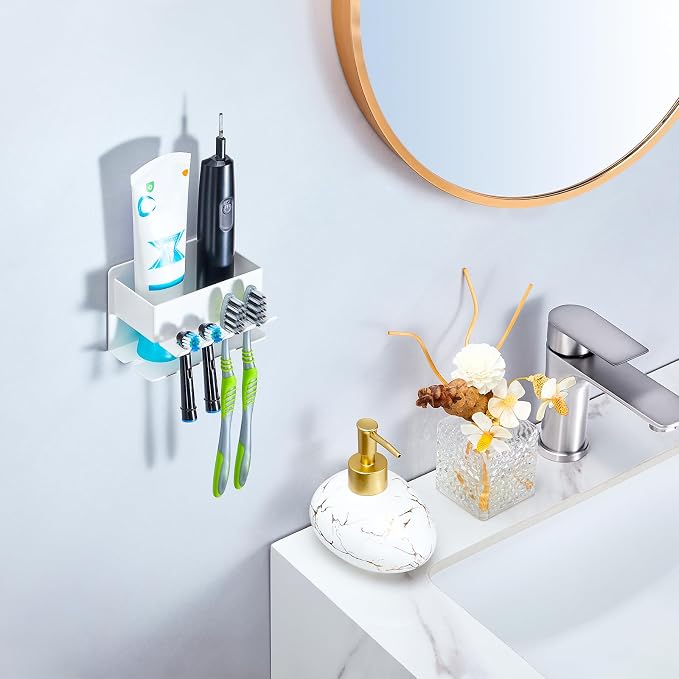 Toothbrush Head Holders, Electric Tooth Brush Head Holder, Adhesive Toothpaste - Image 5
