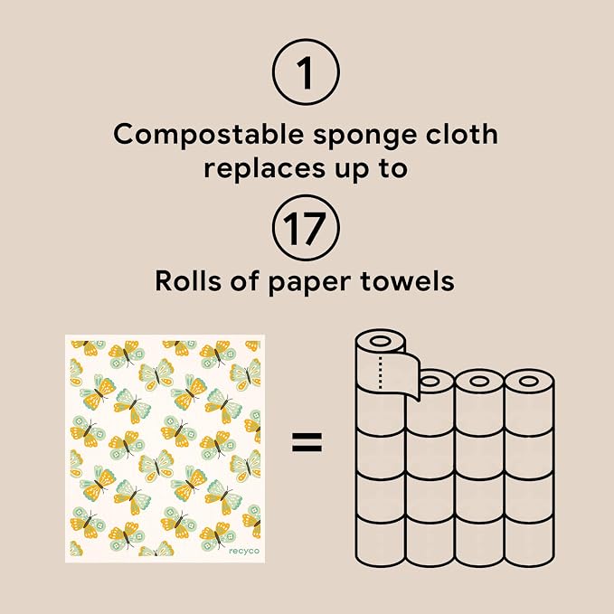 RECYCO Swedish Dishcloths for Kitchen | 5 Pack Gingham Flutter Washable Dish - Image 7
