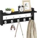 Wall Coat Rack With Shelf, Wood Entryway Hanger With Hooks, Small Floating Pegs by Homode