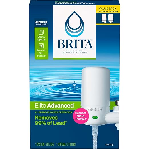 Brita Faucet Mount Water Filter System, No-Wait Filtration, Easy Install by Brita