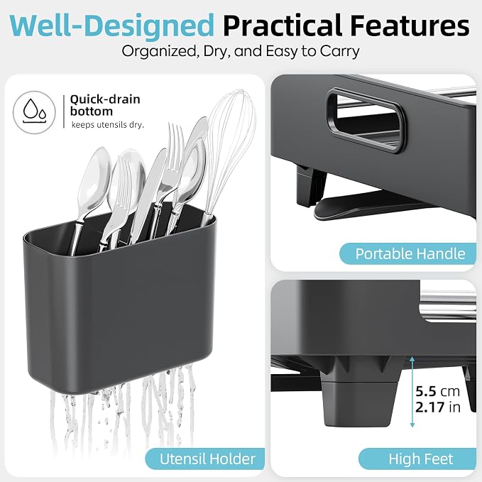 TOOLF Extendable Dish Drying Rack - Image 5