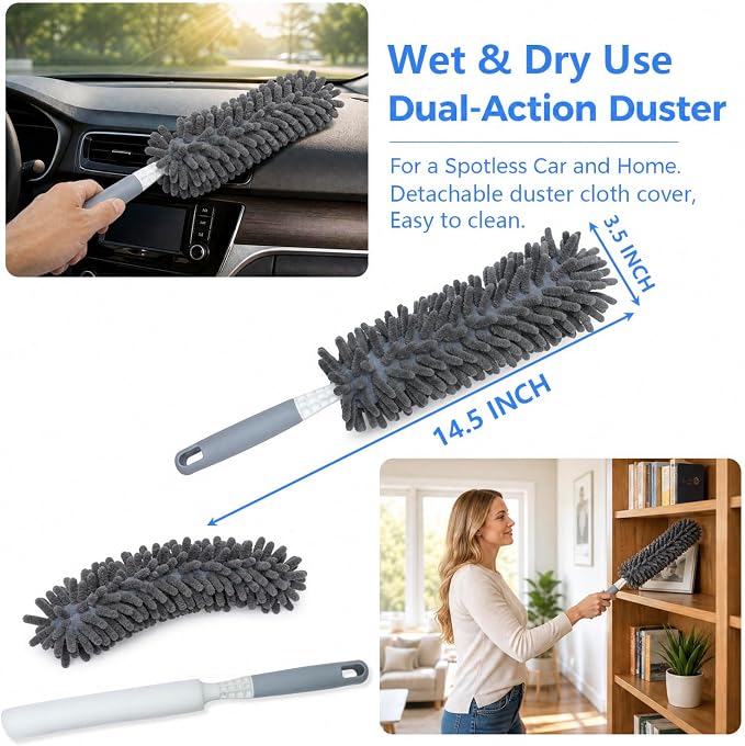 Microfiber Duster for Cleaning, Car Duster Interior, Washable Duster, Feather - Image 2