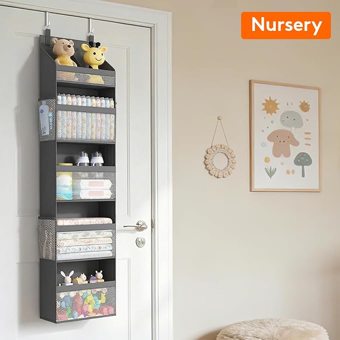 Lifewit 5 Tier Over the Door Organizer, Diaper Hanging Storage - Image 9