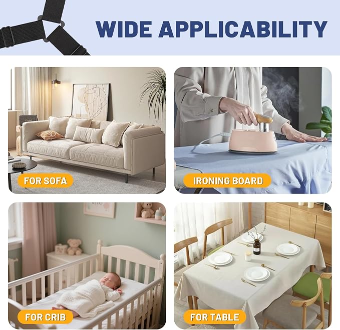 Adjustable Bed Sheet Straps, Elastic Fasteners - Image 7