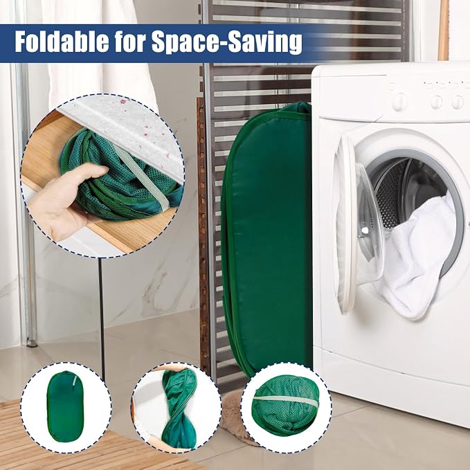 2 Pack Collapsible Laundry Baskets, Upgrade Pop Up Laundry Hamper - Image 3