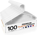HOUSE DAY White Plastic Hangers 100 Pack, Slim Space-Saving Clothes Hangers | by HOUSEDAY