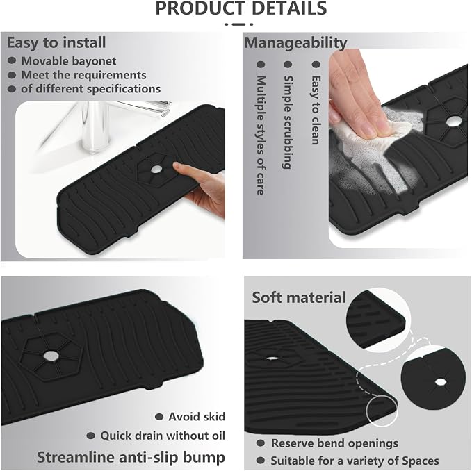 Kitchen Sink Splash Guard 29.7 X 5.7 In, Large Size Kitchen Sink Splash Guard - Image 4