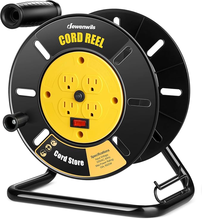 DEWENWILS Extension Cord Storage Reel, Hand Wind Retractable Open Cord Reel | by DEWENWILS