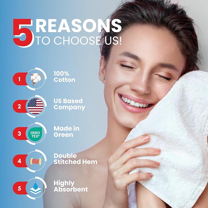 Infinitee Xclusives 100% Cotton Luxury Wash Cloths - Image 2