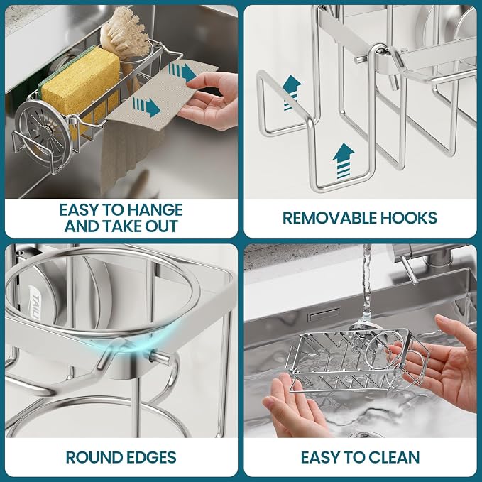 TAILI 4-in-1 Sponge Holder for Kitchen Sink - Image 5