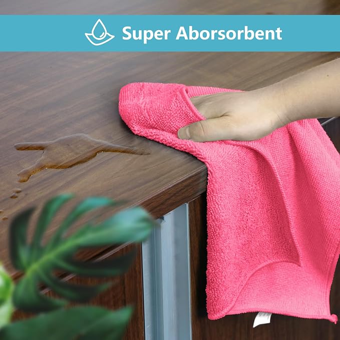 HOMEXCEL 8PK Microfiber Cleaning Cloth, Cleaning Rags - Image 4