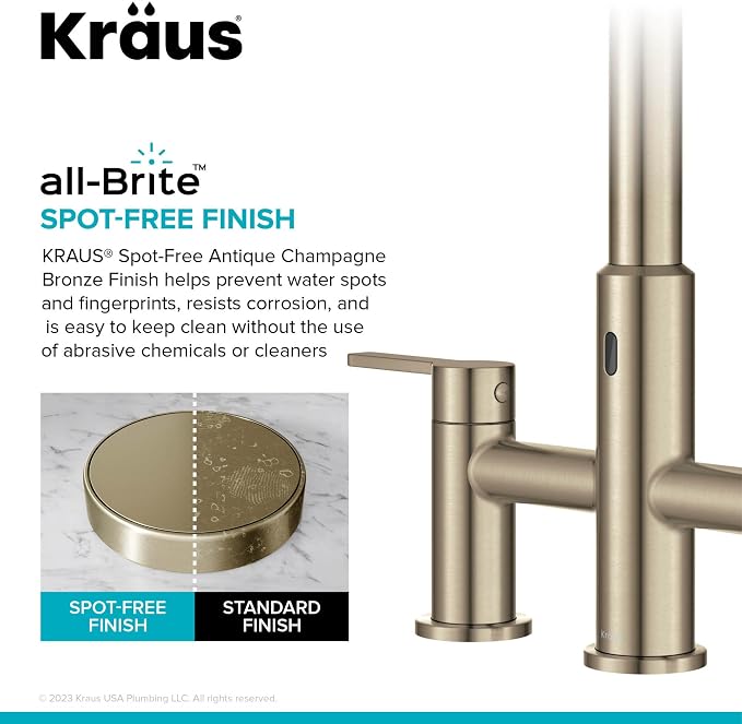 KRAUS Oletto Touchless Sensor Bridge Kitchen Faucet - Image 9