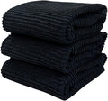 Black Kitchen Hand Dish Towels, 100% Cotton by SerafinaHome