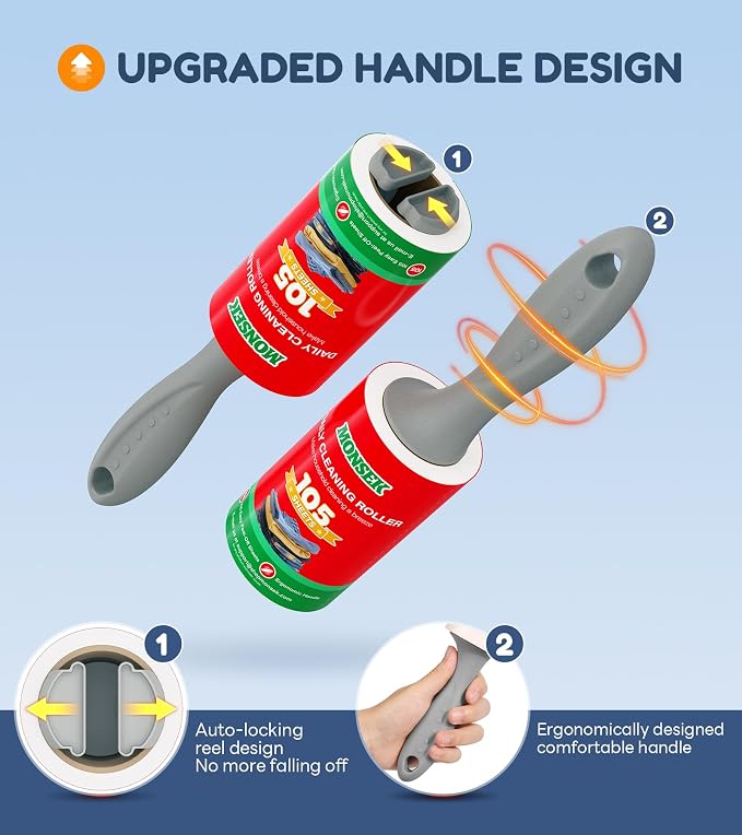 MONSEK 4X Extra Sticky Lint Roller - Image 3