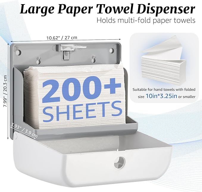 modunful Wall-Mounted Paper Towel Dispenser: Built-in Sample Towel – ABS Wall - Image 5