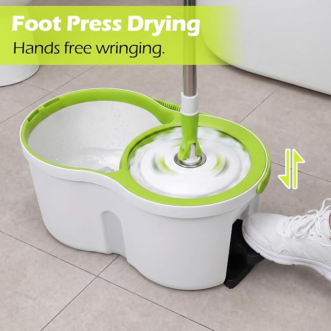Masthome Spin Mop Bucket Set, Small Mop Bucket System - Image 4
