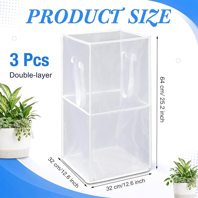 Zopeal 3 Pack Collapsible Mesh Laundry Basket, Double-layer | 13 Inch Square - Image 2