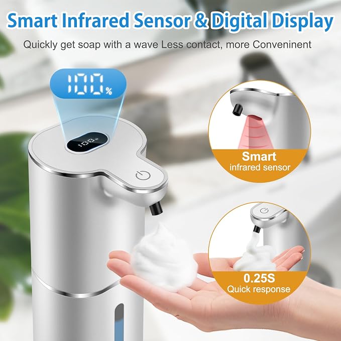 Automatic Foaming Soap Dispenser Digital Display, 6-Level Foam Adjustable | - Image 2