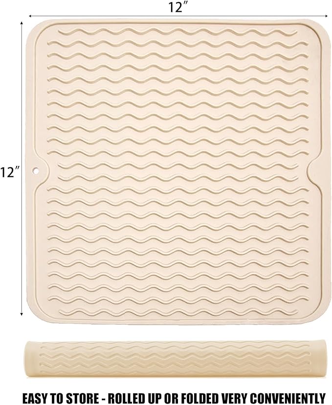 Silicone Dish Drying Mat, Non-Slip Easy Clean Sink Mat, Large Heat-resistant - Image 2
