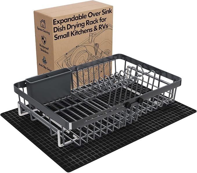 Grey Dish Drying Rack Over The Sink by MAJALiS