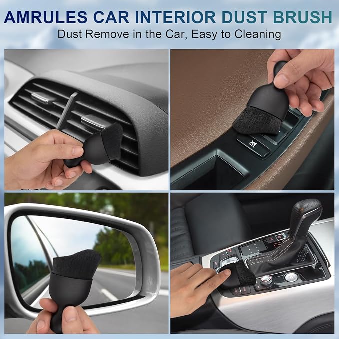 Amrules 2 Pcs Car Interior Detailing Brush Cleaning Tools, Gentle on Surfaces - Image 3