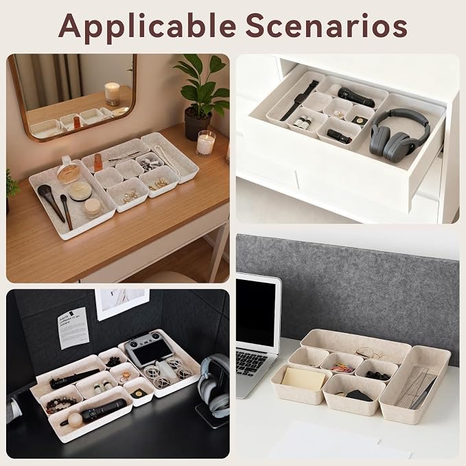 16-Piece Felt Drawer Organizer Set in 4-Sizes, Made from Eco-Friendly Material - Image 7