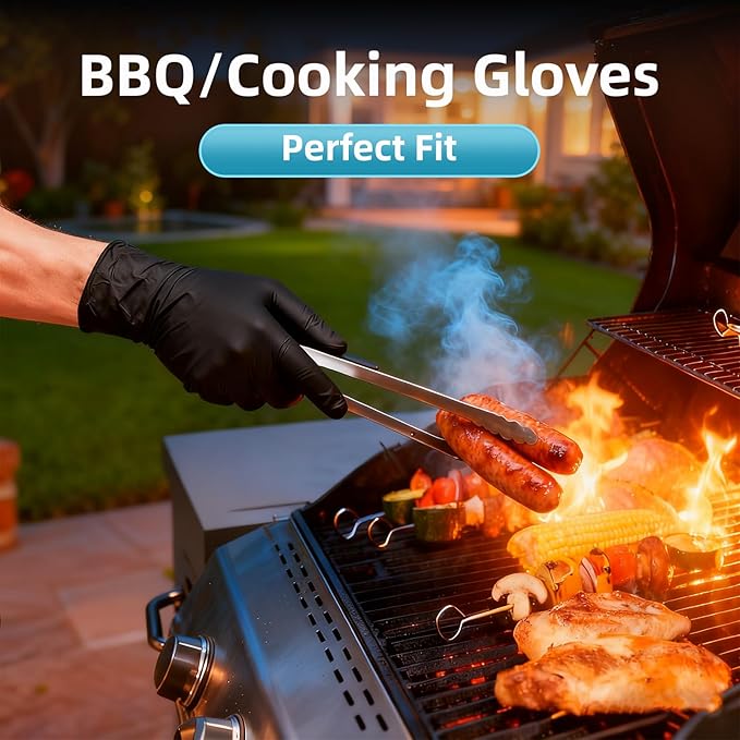 HEAVY DUTY 6 Mil Nitrile Black Gloves Disposable Latex Free Rubber Cooking Cleaning Food Prep Tattoo Gloves 1000PCs